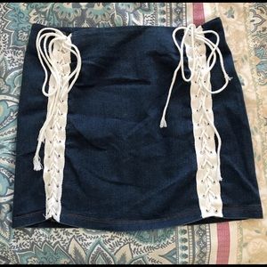Jean Skirt with laced ties